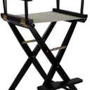 American Trails Extra-Wide Premium 30" Director's Chair Black Frame with Natural Canvas, Bar Height, 30 in Bar Height