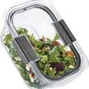 Rubbermaid Brilliance BPA Free Airtight Food Storage Containers with Lids, Set of 4 (4.7 Cup) Ideal for Lunch, Meal Prep, and Leftovers