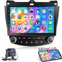 Podofo Android Car Stereo for Honda Accord 7th 2003 2004 2005 2006 2007 10.1" Touch Screen Auto Radio Bluetooth Head Unit Support GPS WiFi FM Radio Backup Camera SWC Mirror Link Multimedia Player