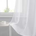 RYB HOME Sheer Curtains 4 Panels Set 108 Inches Long, Solid Voile Light Filtering Airy Curtains Window Treatment Drapes for Living Room, Elegant Bedroom Window Panels, White, Width 54, Grommet