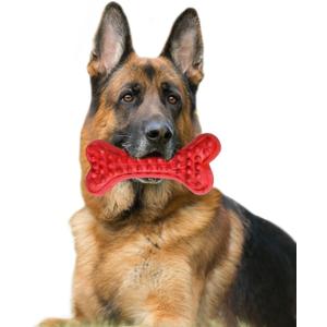 German Shepherd Dog Chew Toys for Aggressive Chewers,Indestructible Beef Flavored Tough Durable Dog Bone Toy Natural Rubber Teeth Cleaning Chews for Large/Medium Dogs