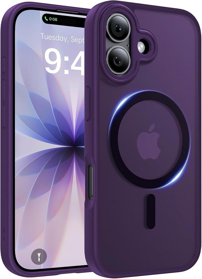 Magnetic for iPhone 17 Case, [Anti-Slip] [Military-Grade Drop Protection] [Camera Protection] Skin-Friendly Slim Translucent Shockproof Protective for iPhone 17 Phone Case, Purple