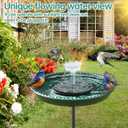 Yiabivo Solar Powered Bird Bath with Fountains for Hummingbirds,Stable Stylish Design with 5-Prong Base Stake Plastic Bird Bath for Outside Lawn Patio Yard Garden