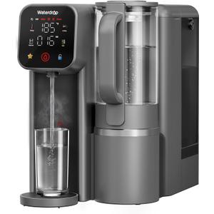 Waterdrop M6H Instant Hot Reverse Osmosis System Countertop Water Filter, 7-Stage, 3:1 Pure to Drain, Hot Water Dispenser with 5 Temperature Options, RO System with Glass Pitcher