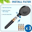 Replacement Handheld Shower Filter Compatible with SR SUN RISE Shower Handheld, Hard Water High Efficiency Filter 3 Pcs