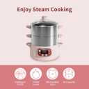 Bear Electric Multifunctional Food Steamer, One Touch Digital Steamer with Timer, Vegetable Steamer 2 Tiered Stackable Stainless Steel Baskets, Auto Shut-off & Anti-dry Protection, 1200W, 8.5Quart