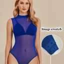 Avidlove Womens Sheer Mesh Sexy Body Suit Sleeveless Bodysuits Tops Going Out See Through Shirts Leotards (Bra Not Included) (M)