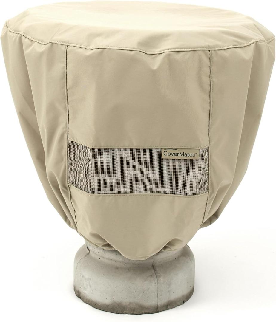 Covermates Bird Bath Cover - Weather Resistant Polyester, Weather Resistant, Elastic Hem, Outdoor Living Covers, 24DIAMETER x 18H, Khaki