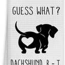 2 x OHSUL Guess What Dachshund Highly Absorbent Kitchen Towels Dish Towels Dish Cloth,Cute Dachshund Hand Towels Tea Towel for Bathroom Kitchen Decor, Dog Lovers Girls Women Gifts (Color-4)
