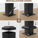 Deck Post,2.8 in. x 2.8 in. x 39 in Opposite Double Side Hole Universal Middle Railing Post with Screws Ending Support Post for Deck Porch Balcony Stair Railing System