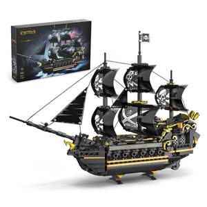 Pirate Ship Building Set for Boys & Adults, Black Pearl Ship Toys Building Kit, Collectible Pirate Boat Valentine Day Birthday Gift for Teens Kids Age 8 12 14+