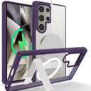Cavor for Samsung Galaxy S24 Ultra Case,Compatible with Magsafe,Kickstand, Magnetic for Samsung S24 Ultra Phone Case, Full-Body Shockproof Slim Case for Women Men-Purple