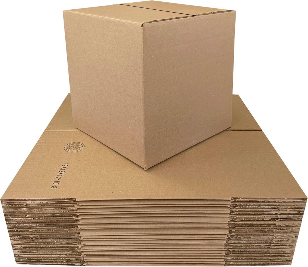 Corrugated Mail And Shipping Packaging Boxes - 25 Pack (12 x 10 x 8 inch / 25 pack), Corrugated Cardboard Box For Shipping, Storage, Mailing, Packaging & Storage