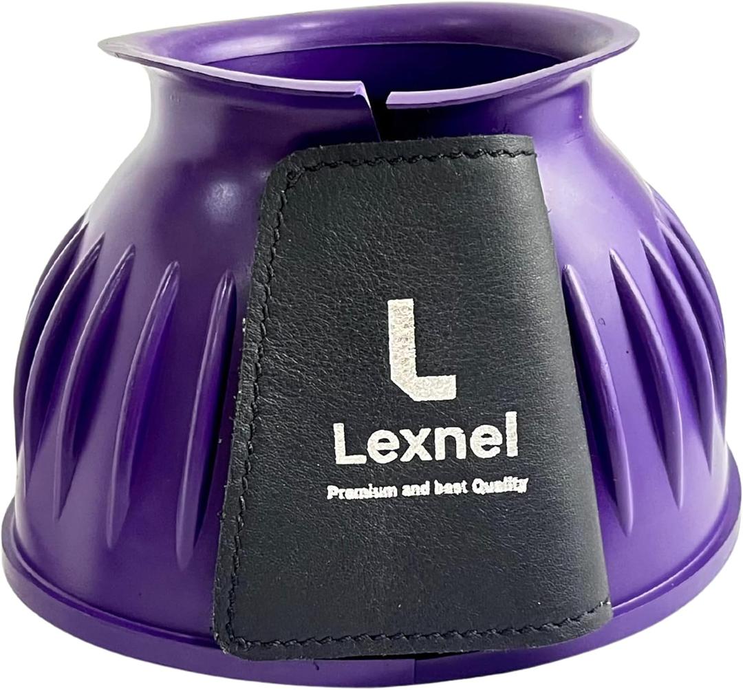 Rubber Horse Bell Boots  Durable Overreach Protection & Secure Hook-and-Loop Closure (XL-Purple)