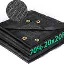 Kesfitt 70% Shade Cloth 20x20 ft, Breathable HDPE Mesh Sun Shade Tarp for Garden & Greenhouse, UV Resistant Outdoor Shade Fabric with Copper Grommets for Plants, Patio, Yard