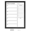 Dry Erase White Board Weekly Calendar Board,17.7“x23.6,Black