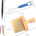 4 Pcs Computer Cleaning Tool Kit Keyboard Cleaning Wooden Anti-Static Soft Brush Set with Keycap Puller and Switch Gripper for Computer Keyboards, Laptop Keyboard Dust Cleaning