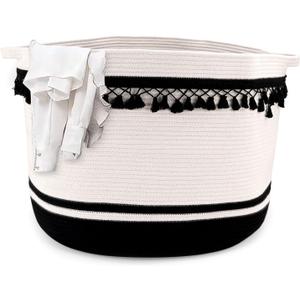 127L Blanket Basket 24" x 24" x 18" Woven Laundry Baskets for Storage with Handle, Nursery Blanket Basket for Cushions, Clothes, Toys,Pillons