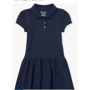The Children's Place Baby Girls' and Toddler Short Sleeve Pique Polo Dress Drop Waist, 2T