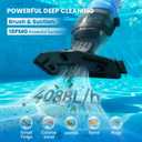 Handheld Pool Vacuum for Above Ground Pool, 18 GPM Powerful Suction | 60 min Runtime, 120m Fine Filter, 4-Section Pole, Cordless Rechargeable Pool Cleaner for Leaves, Sand and Debris, Ocean Blue