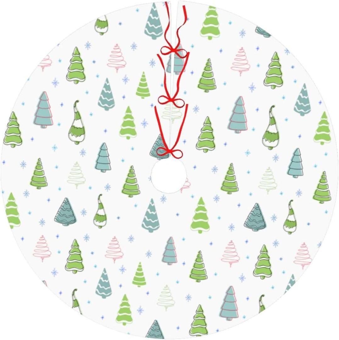 Christmas Trees and Snowflakes Christmas Tree Skirt 36" Christmas Decorations Christmas Tree Skirts Christmas Tree Decorations Indoor Soft Xmas Tree Skirt for Tree Holiday Party Decor