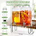 2 Gallon Glass Drink Dispensers For PartiesLemonade Beverage Dispenser With Stand And Spigot For BBQ, Picnic, Party,Laundry Detergent Dispenser