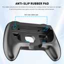 PAWDIARY Comfort Switch 2 Controller Grips (for Nintendo Switch 2025 Grips), [2 Pack] Grip Accessories Switch 2 Left and Right Controller, Ergonomic Handle Kit with 4 Thumb Caps (Black&Black)