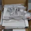 Furologee End Table with Charging Station, Nightstand with Fabric Drawers, Side Tables with USB Ports & Outlets, Night Stand with Storage Shelf & Hooks, for Living Room/Bedroom, White