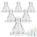 Silicone Nipple for Dr. Brown's Narrow Baby Bottle,Level 2 Bottle Nippls, Medium Flow, 3m+, 6 Count