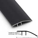 Gaahing Aluminum Floor Transition Threshold Strip, Bridge The Height Gap Between 0.2 to 0.5 inches for Doorway Ramp Tiles Laminate Planks (35.4in x 1.7in, Matte Black)