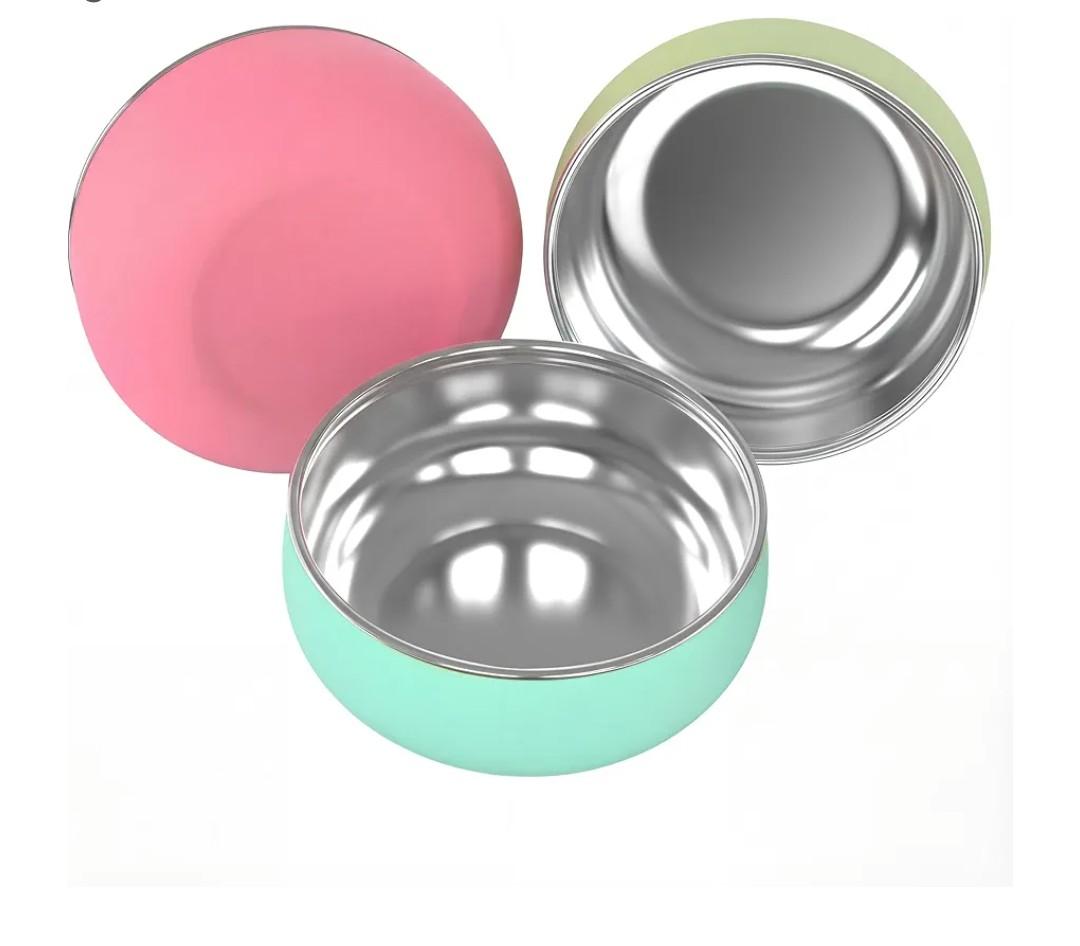 Bella's Friends Stainless Steel Baby Bowls with Silicone Sleeve 3 Pack, 5” for Toddlers Kids Feeding, Non-Slip, Non-Toxic, Mess-Free, Dishwasher Safe, Fit High Chair Size