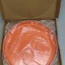 Round Orange Decorative Serving Tray with Handles, 13 Versatile Ottoman Tray for Coffee Table, Entertaining, Outdoor Patio, Living Room