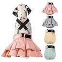 Washable Female Dog Diapers (4 Pack+1 Suspenders), Reusable Female Girl Doggy Doggie Puppy Wraps Panties Belly Band for Pet Heat Period Pooping Peeing Potty Training Incontinence Marking Medium