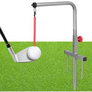 Poen 1 Set Golf Swing Trainer Training Iron Practice Swing Groover with 3 Height Indoor Golf Practice Simulator Accessories Aid Equipment