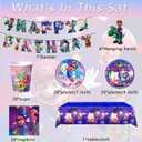 88PCS For Latest Mario Party Supplies: 6 Hanging Swirls, 20 Napkins, 20 Cups, 20 Plates 9 inch 20 Plates 7 inch, 1 Banner, 1 Tablecloth for Mario Birthday Party Decorations