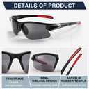 DEHOTRE 2 Pack Bifocal Reading Sunglasses Men TR90 Frame Wrap Around Sports Semi Rimless Sun Readers for Driving Golf Fishing, +1.50