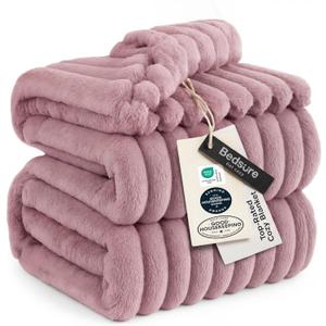 Bedsure GentleSoft Pink Fleece Blanket for Couch - Cozy Soft Blankets for Women, Cute Small Throws for Girls, 108x90 Inches