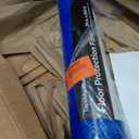 Floor Protection Film, 24 inch x 200' roll, Made in USA, Blue Self Adhesive Floor Protector for Moving and Construction, Temporary Covering for Protection of Hardwood, Tile, Other Hard Surfaces