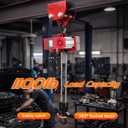 NEWTRY Mini Electric Chain Hoist 1100lb, 2-Speed Pendent Control w/E-Stop