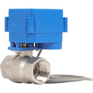 HFS(R) Motorized Ball Valve Electrical - 3/4" NPT with 20mm Full Port,3 Wire 2 Control, Stainless Steel 304, 9-24V AC/DC for Fluid Control