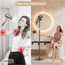 Hair Dryer Stand, 1.68M Height Adjustable Blow Dryers Holder, Ultra Stable Holder with 360 Rotating, Universal Clips, Work with All Dryer, Floor Dryer Stand for Salons or Home Use