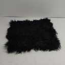 100% Real Mongolian Lamb Fur Cushion Cover/Pillowcase (20x20inch, Black)
