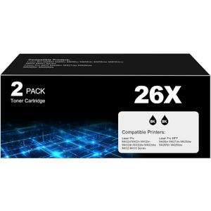 26X Toner Cartridge Black for HP 26X CF226X 26A CF226A Printer Laser Jet Pro M402n M426fdw Toner Cartridges M402dn M402dw M402m M402 Pro MFP M427dw M426dw M426fdn M426, 2 Pack CF226 226X HP26X HP26A