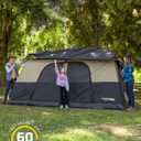 FanttikOutdoor Zeta C10 Pro Max Instant Cabin Tent 10 Person Camping Tent Setup in 60 Seconds with Rainfly & Windproof Portable with Carry Bag for Family Camping & Hiking, Upgraded Ventilation, Khaki