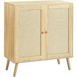 Buffet Cabinet with Storage, Sideboard Storage Cabinets with Adjustable Shelf & 2 Doors, Accent Furniture Multifunctional Cupboard Liquor Coffee Bar for Kitchen, Living Room, Entry, Nature