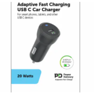 Cell Candy Adaptive Fast Charging USB C Car Charger 20W