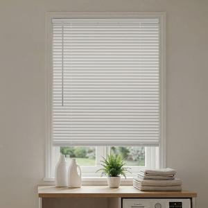 DEZ FURNISHINGS Premium Cordless 1" Room Darkening Vinyl Mini Blinds, 26.5" W x 48" H, White