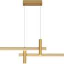 Modern Chandelier 4-Light Linear Chandeliers Pendant Lights LED Dimmable Pendant Lighting for Kitchen Island Dining Room Living Room, Brass