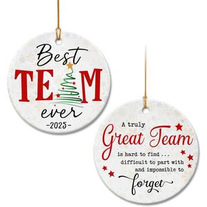 Best Team Ever Ornament 2025 - Coworker Christmas Ornaments - Team Gifts for Employees, Staffs, Colleagues, for Work Team, Appreciation Thank You Gifts for Team Members at Work