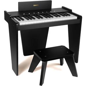ZIPPY Kids Piano Keyboard, 37 Keys Digital Piano for Kids, Touch Sensitive Control Panel, Built-in Songs, Volume Adjustable, Music Educational Instrument, Wood Piano for 3+ Girls and Boys (Black Plus)